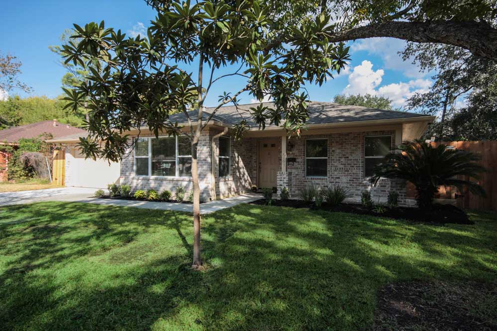 Exterior of major remodel of ranch style home 